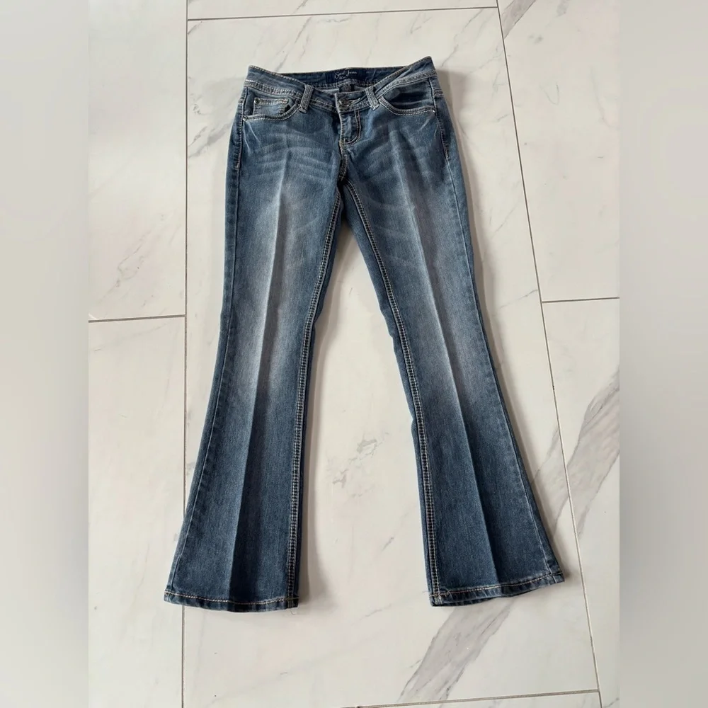 Earl Jeans Women's Medium Blue Flared Jeans - Picture 3 of 10